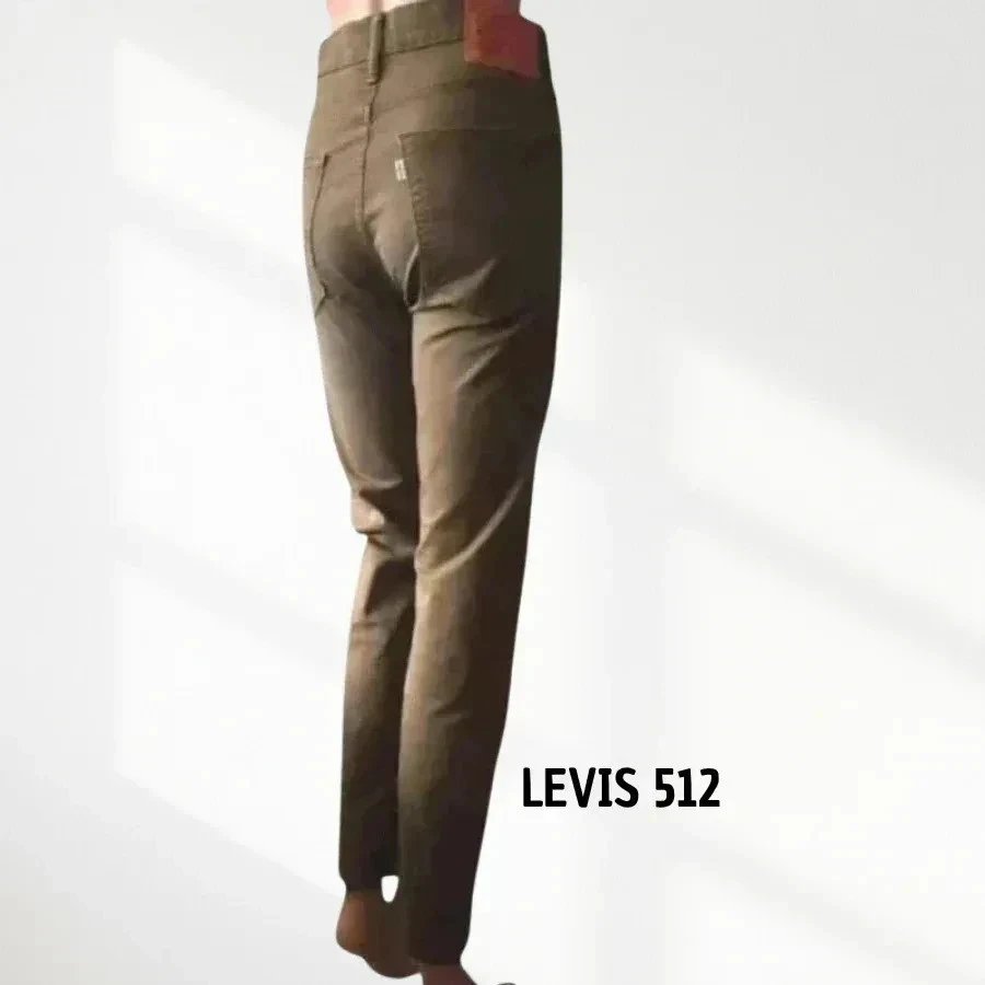 levi's  512 - coupe slim taper - taille haute , stretch, coloris kaki / olive